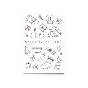 Stickerbogen A6 “Merry Everything” (mit Bonus-Postkarte)
