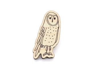 Wooden Pin Badge &quot;Owl&quot; (FSC certified wood)