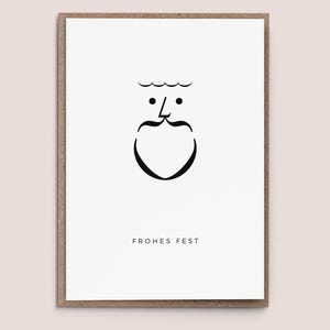 Grußkarte "Typo Santa" Weihnachtskarte - Karte schlicht modern frisch Klappkarte Design Weihnachten Advent Typografie Schrift