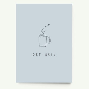 Postcard "Get well" recycled paper