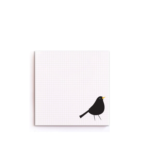 Notizblock "Amsel" - 98x98 mm Recyclingpapier