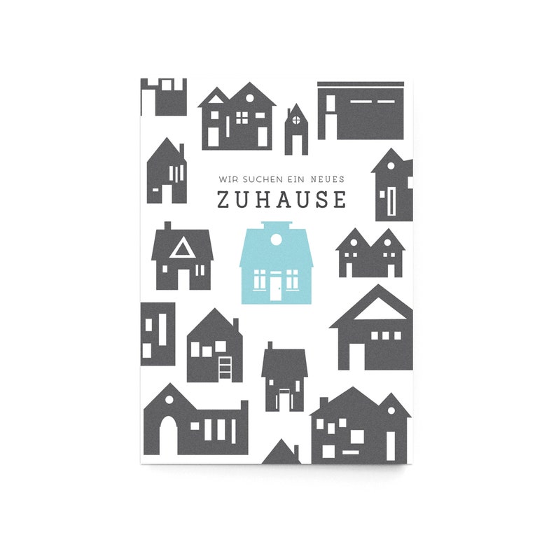 50x Postkarte Wir suchen ein Neues Zuhause Haus | Etsy