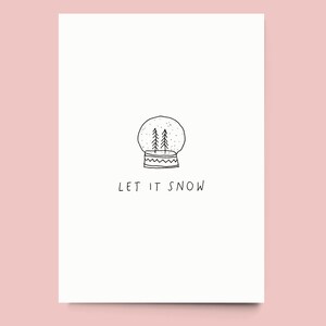 Postcard "Let it snow" recycled paper