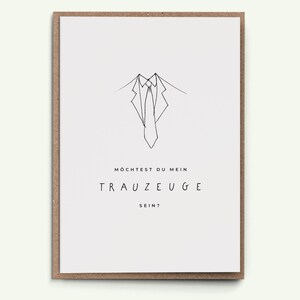 Grußkarte "Möchtest du mein Trauzeuge sein?" - trauzeugen fragen karte schlicht