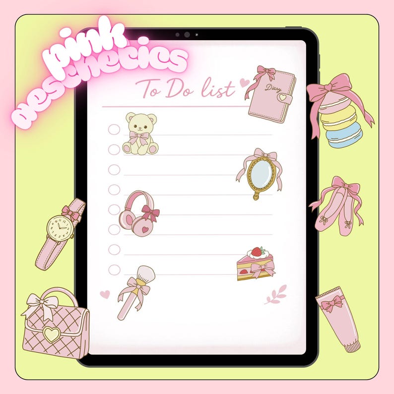 Pink Coquette Sticker Pack | Cute Girly Aesthetic PNG Stickers | Ribbon ...