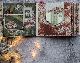 L'album fait main avec des fleurs et des embellissements - « Christmas Magic » - contient des aimants. Cadeau parfait pour Noël. Album souvenir