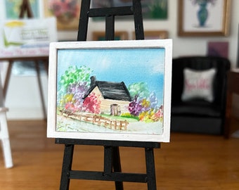 Country landscape  Dollhouse Painting on display in my 1:12 Art Gallery