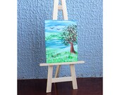 Lake Landscape Miniature Original Art  OOAK