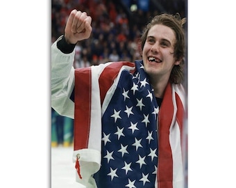Jack Hughes USA Hockey Gold Medal Canvas Print – Winter Sports Wall Art