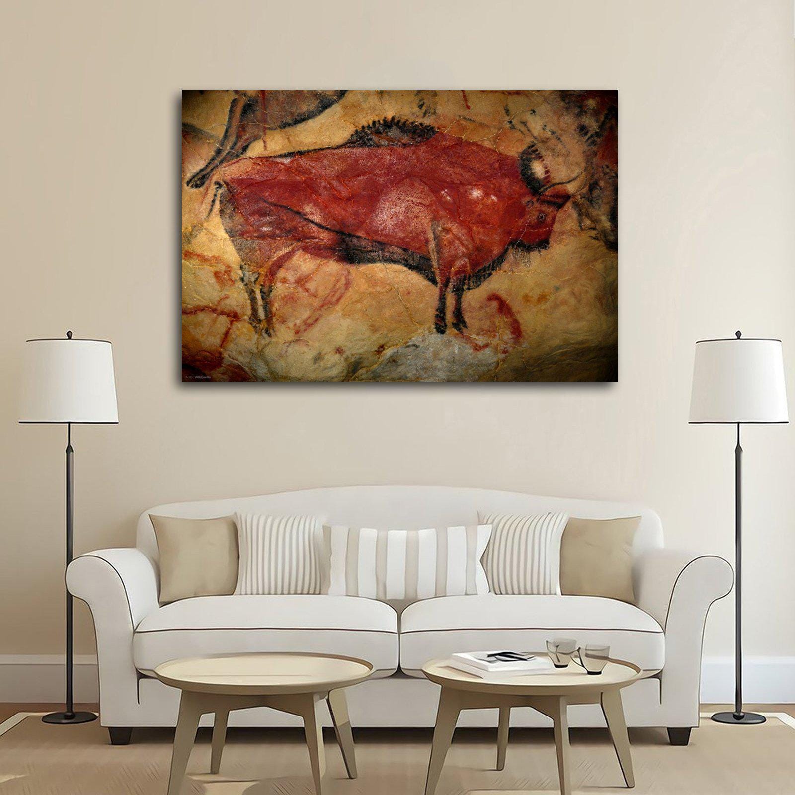 Bison Cave Painting in Altamira Cave Wall Art Picture Painting Poster ...