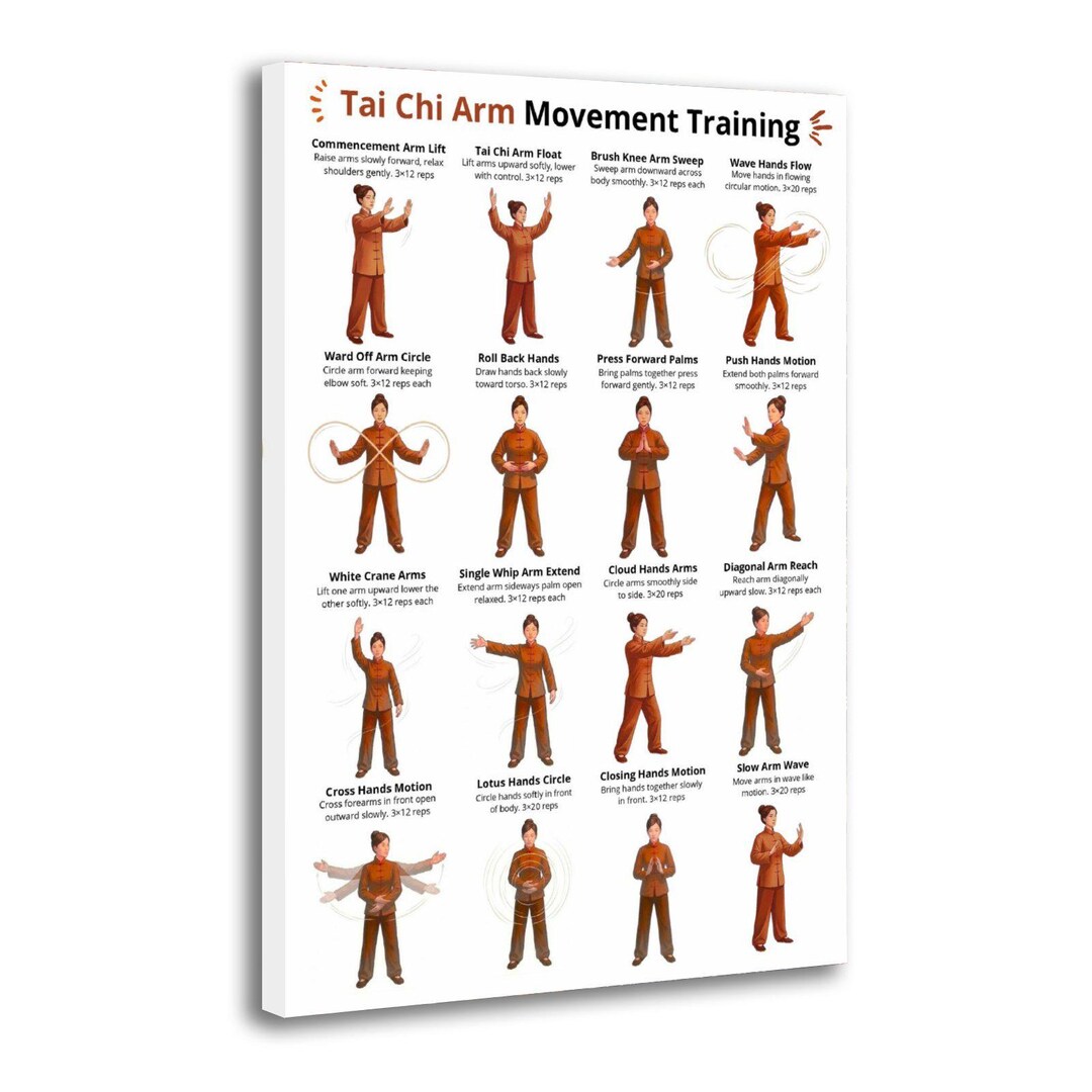 Tai Chi Arm Movement Training Poster, Senior Fitness Mobility Chart ...