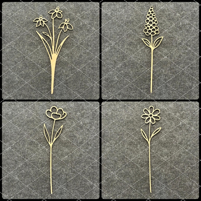 20 Wildflower SVG Bundle / Laser Cut Files Glowforge Silhouette Cricut ...