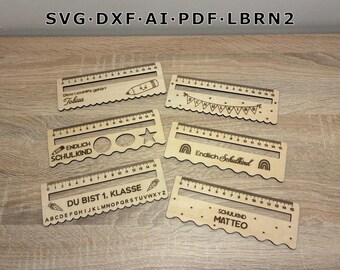 SVG laser file reading aid + ruler for starting school / back-to-school gift / gift for the first day of school / gift idea for a schoolchild / school cone