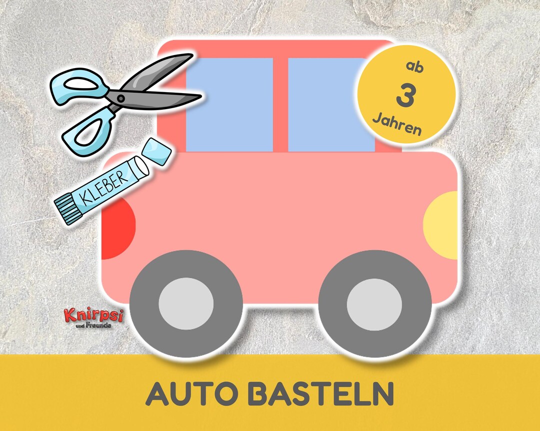 Car Craft Template for Children Ages 3 and up | Cut and Glue Vehicle ...