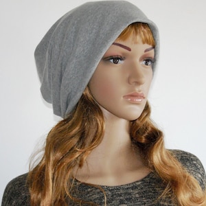 Cotton Slouchy Beanie Chemo Beanie in Grey Mélange(SB-032)