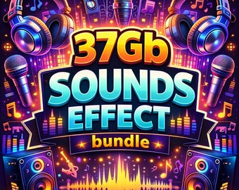 37 GB Sound Effects Bundle, Ultimate Sound Resource, Sound Bundle, Sound track Production, LoFi Beats, Beat Maker, horror