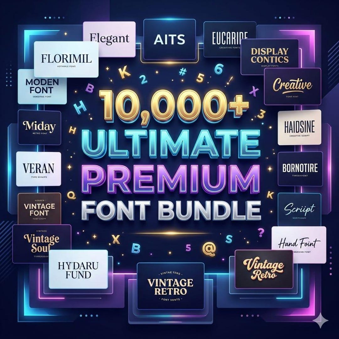 10000 Ultimate Premium Fonts Bundle, Serif, Sans Serif, Script ...