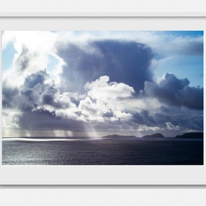 Inch Beach Sunbeams - Dingle Peninsula - County Kerry - Ireland  - Crepuscular Rays - Fine Art Print Living Room Large Wall Art landscape