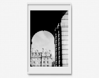 Dublin Architecture - Ireland - Black and White - City Life - Film Photography - Fine Art Print Living Room Large Wall Art landscape