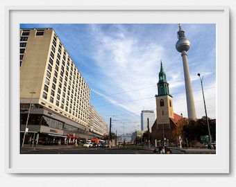 Berlin Streets - Germany - Fine Art Print - Living Room Large Wall Art  landscape cityscape street rail road transportation
