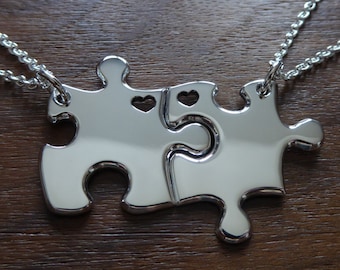 Two Best Friend Puzzle Pendant Necklaces