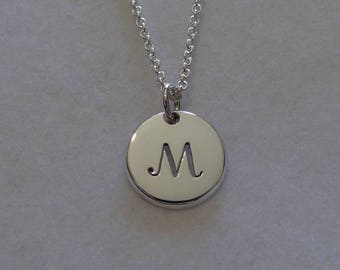 Handmade Sterling Silver Letter Necklace: Personalized Initial Pendant