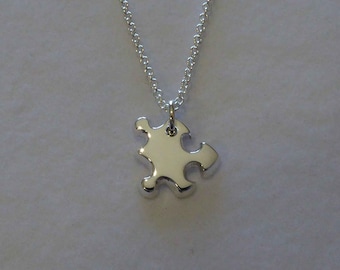 Handmade Miniature Puzzle Necklace - Handmade Silver Puzzle - Silver Puzzle Pendant - Missing Piece