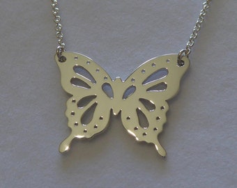 Silver Handmade Butterfly Pendant Necklace