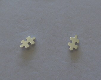 Silver Puzzle Earrings with Puzzle Necklace