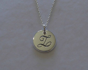 Silver Letter Z Necklace - Handmade Z Charm - Handmade