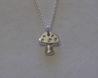 Mushroom Necklace - Magic Mushroom Silver Charm
