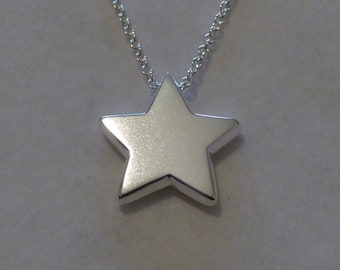 Chunky Silver Star Necklace, Handmade Star Jewellery