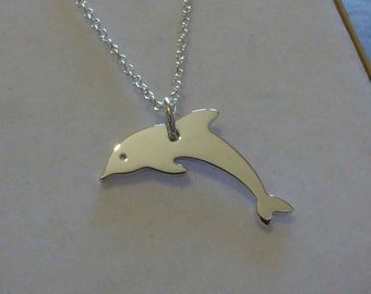 Dolphin Necklace Charm in Silver