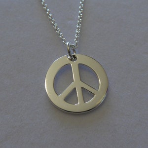 Silver Peace Symbol Necklace