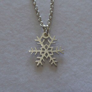 Snowflake Necklace, Silver Snowflake Charm, Argentium Pendant