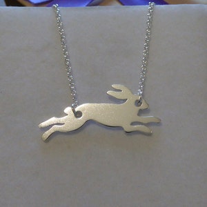 Silver Hare Necklace, Handmade Rabbit Jewellery