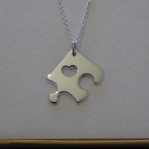 Silber Puzzleteil - Puzzle Halskette - Ecke Puzzleteil - Puzzleteil Anhänger - Fehlendes Teil