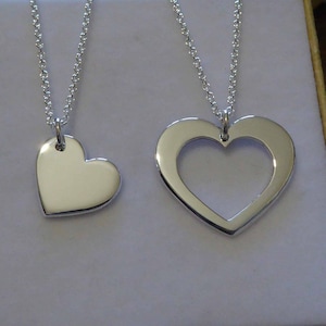 Best Friend Heart Necklaces - Interlocking Hearts - Handmade Silver Heart Charms