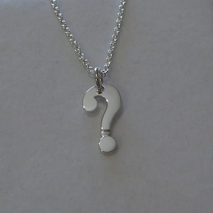 Question Mark Necklace, Silver Punctuation Pendant