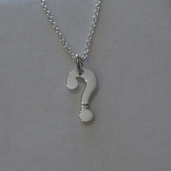 Question Mark Necklace, Silver Punctuation Pendant