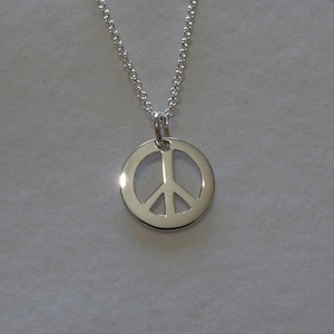 Miniatur Peace Symbol, Silber handgefertigte Anhänger - Ban The Bomb Halskette