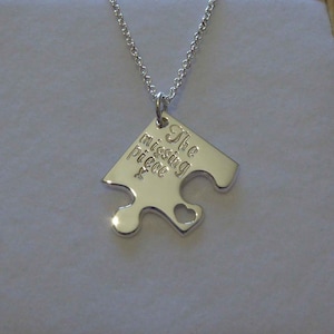 The Missing Piece Silver Jigsaw Puzzle Necklace Pendant