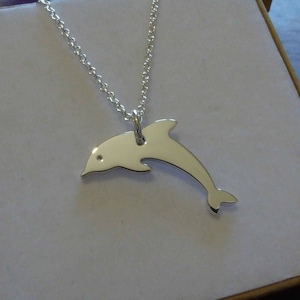 Dolphin Necklace Charm in Silver