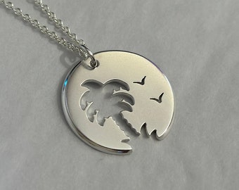 Silver Palm Tree Necklace