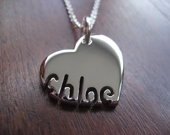 Heart and Name Necklace