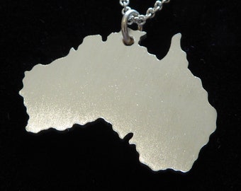 Australia Necklace, Silver Location Pendant