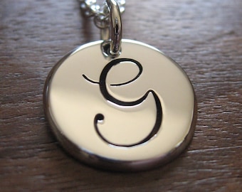 Handcut Initial Charm - Silver G Pendant - Handmade Letter G Necklace