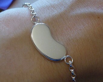 Silver Kidney Charm Bracelet Handmade