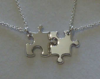 Miniature Best Friend Puzzle Pendant Necklaces