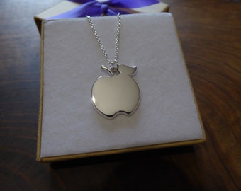 Vintage Sterling Silver Apple Pendant - 925 Mexico Jewelry